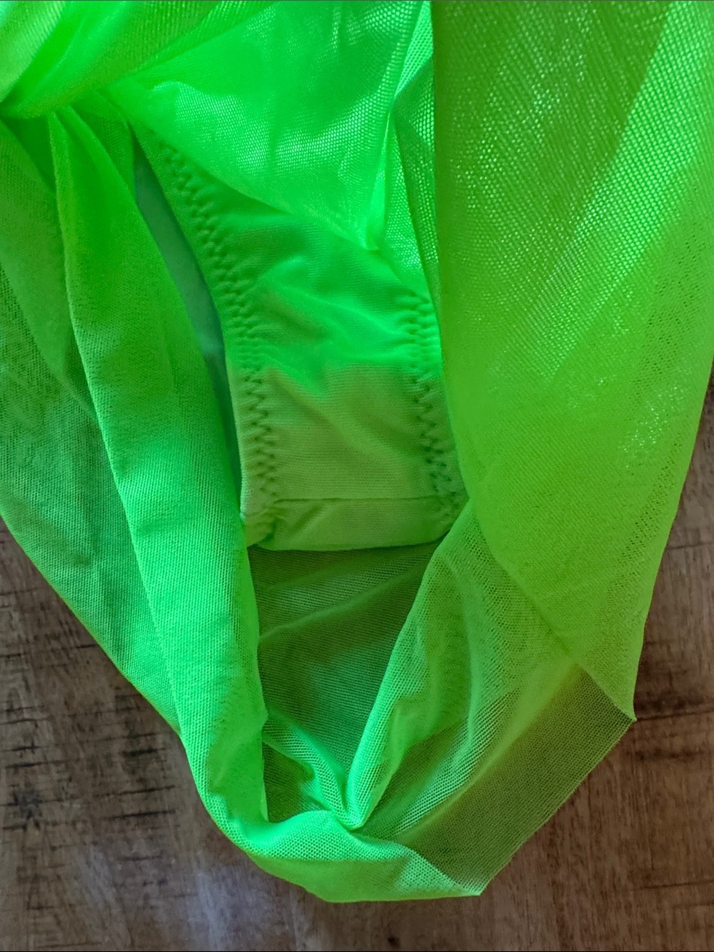 Norma Kamali Diana swim bottoms Neon green Sheer Swim mesh Skirt Cover-Up NEW XS - Picture 5 of 7